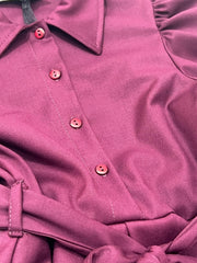 Melany Rose Abito Camicia con Manica a sbuffo  Da Ragazza