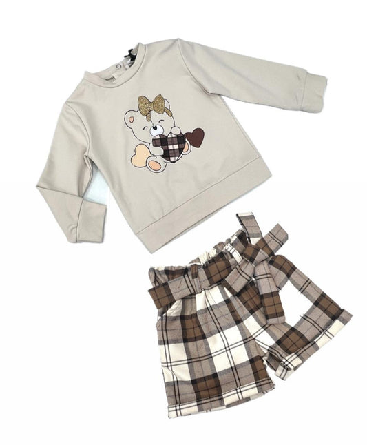 Mini Lù Completo Felpa e Short per Neonata