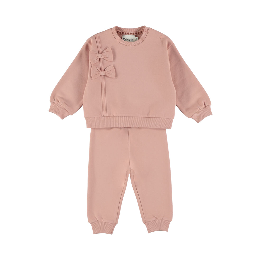 DIRKJE Completo Tuta Dettaglio Fiocco Neonata