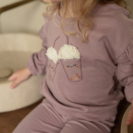 DIRKJE Felpa MilkShake Con Volant Neonata