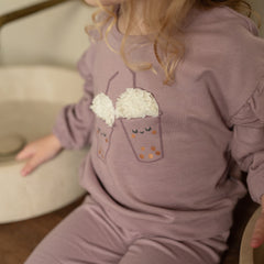 DIRKJE Felpa MilkShake Con Volant Neonata