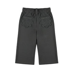 DIRKJE Pantalone Ampio Effetto Jeans Dettaglio Tasca a Fiore Neonata