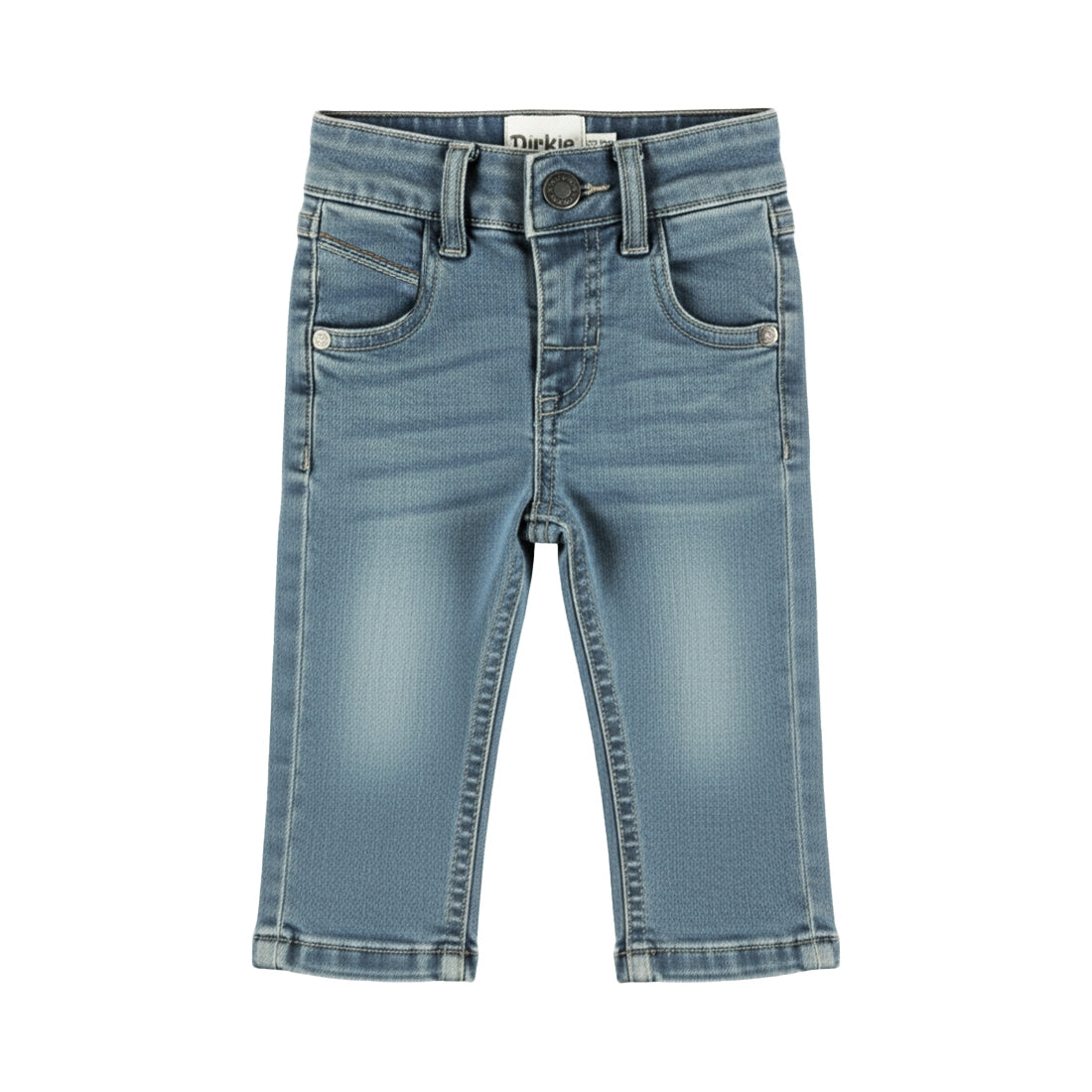 DIRKJE Jeans Neonato Elastico con Impunture Beige