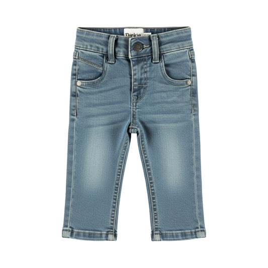 DIRKJE Jeans Neonato Elastico con Impunture Beige