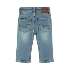 DIRKJE Jeans Neonato Elastico con Impunture Beige
