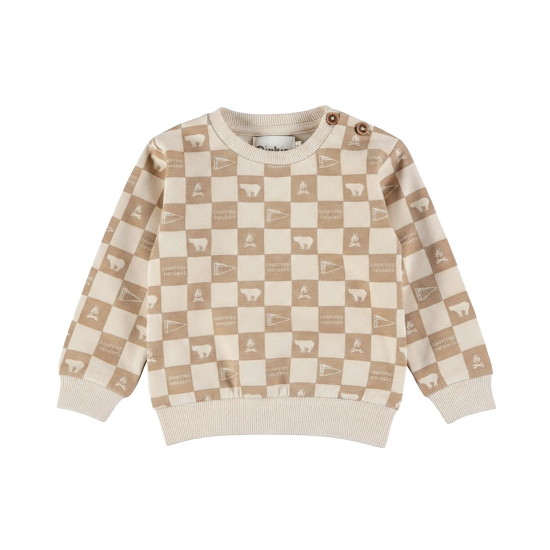 DIRKJE Felpa Neonato Stampa a Scacchi