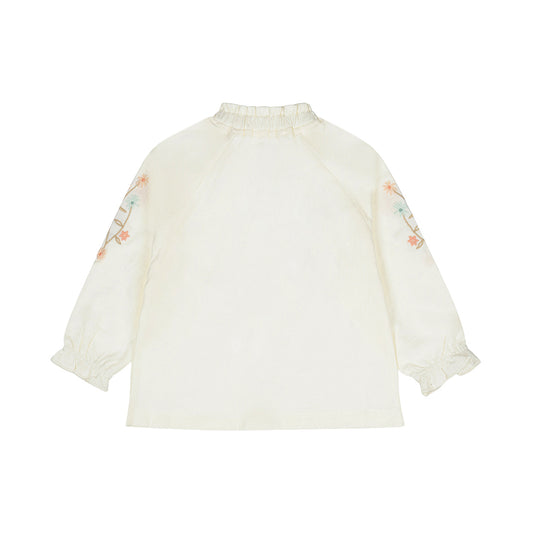 Dirkje Camicia Con Dettagli Fiori sulle Maniche e Bottoncini in Legno