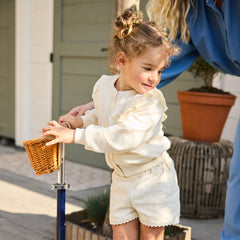 Dirkje Felpa Neonata mod.College con Volant pizzo Sangallo