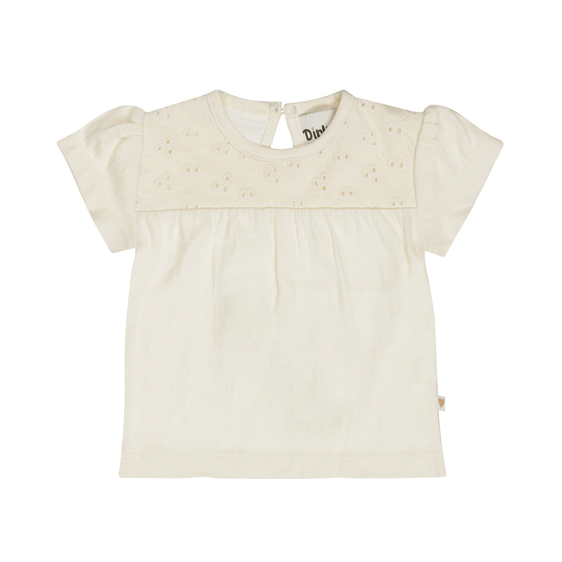 Dirkje T-shirt Neonata con Dettagli in Pizzo Sangallo