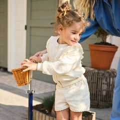 Dirkje Short con Pizzo Sangallo Foderato Neonata