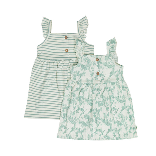 Dirkje Abitino Cotone con Bottoncini in Legno e Volant sulla Bretellina