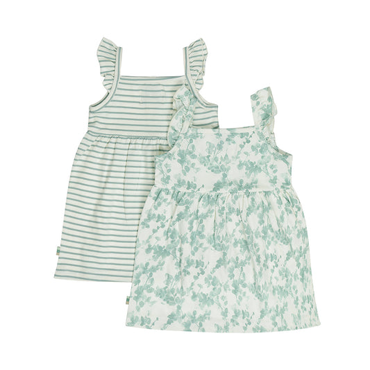 Dirkje Abitino Cotone con Bottoncini in Legno e Volant sulla Bretellina