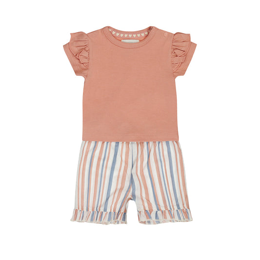 Dirkje Completo Neonata e Bambina Short+Maglia Con Volant