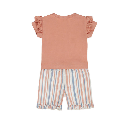 Dirkje Completo Neonata e Bambina Short+Maglia Con Volant