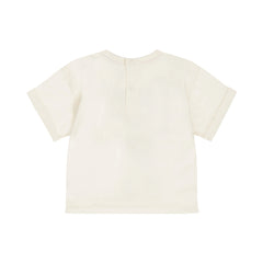 Dirkje  Happy Mood T-Shirt Neonata e Bambina  Con Dettagli Fiori Ricamati