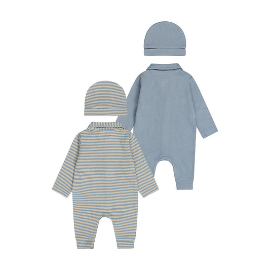 Dirkje Tutina in Cotone Neonato Aperta Davanti Senza Piredini Con Cappellino