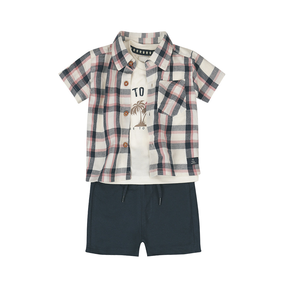 Dirkje Completo Tre Pezzi Camicia+T-shirt-Short in Felpa Cotone