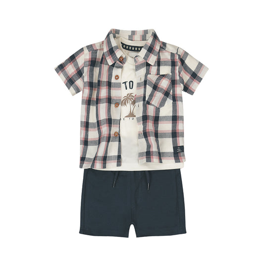 Dirkje Completo Tre Pezzi Camicia+T-shirt-Short in Felpa Cotone
