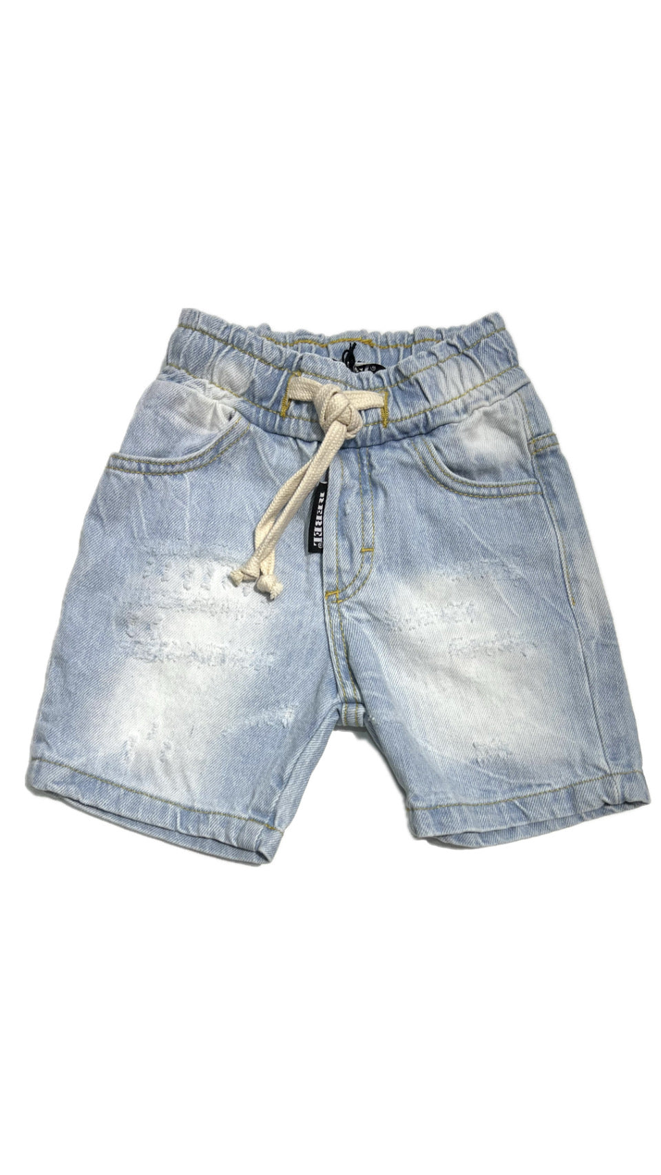 REBEL BERMUDA JEANS SFUMATO CON ELASTICO IN VITA NEONATO
