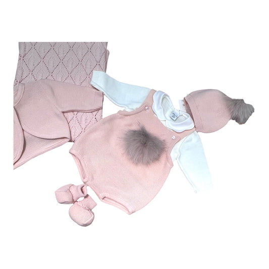 Pappa e Latte Pagliaccetto in m. Lana con Pompon in Pelliccia Con Maglia (Copia)