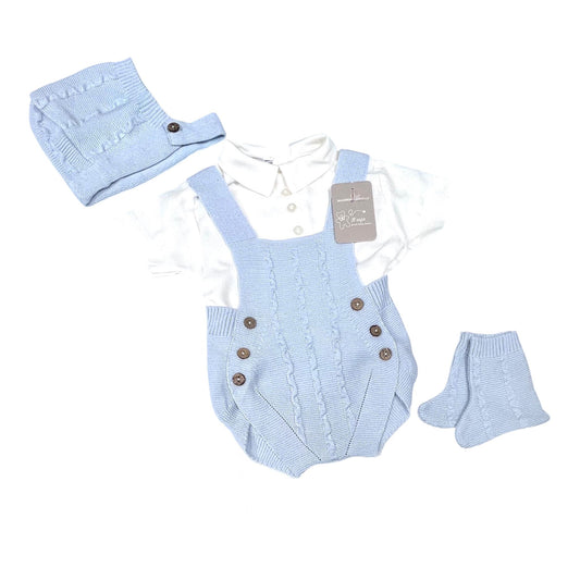 Nazareno Gabrielli Set In Filo Pagliaccetto-Camicia-Cuffietta-Scarpine (Copia)