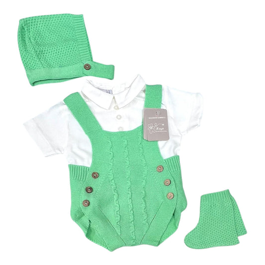 Nazareno Gabrielli Set In Filo Pagliaccetto-Camicia-Cuffietta-Scarpine (Copia)