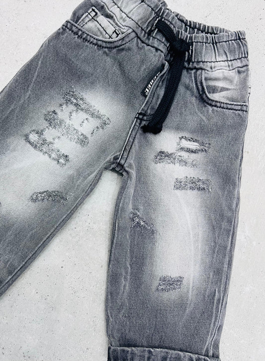 Rebel Jeans Sfumato Fondo Ampio con Elastico in Vita Da Neonato