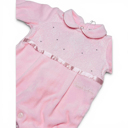 Pierre Cardin Limited Edition Tutina in Ciniglia e in Pizzo Da Neonata