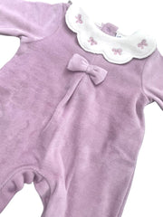 Tutina Ciniglia Da Neonata Con Fiocchetto e Colletto Nuvola
