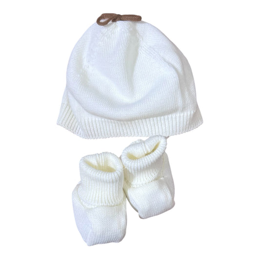 Pappa e Latte Cappellino e Scarpine in Lana Da Neonati (Copia)