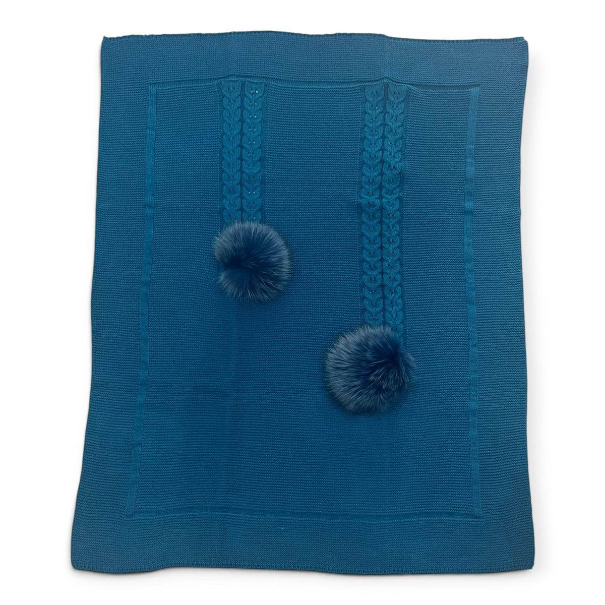 Pappa e Latte Coperta in Lana Con Pom Pon Pelliccia