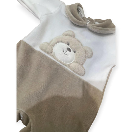 Tenerotti Tutina in Ciniglia Ricamo Teddy