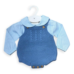 Salopette m. Lana con Camicia Per Neonati Invernale