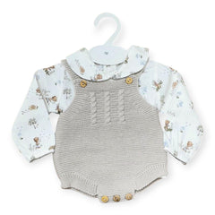 Salopette m. Lana con Camicia Per Neonati Invernale