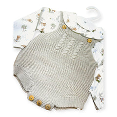 Salopette m. Lana con Camicia Per Neonati Invernale