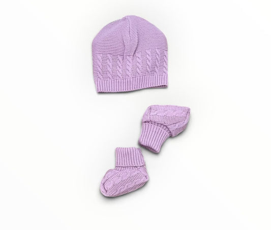 Klaiadì Cappellino e Scarpine in Lana Da Neonata