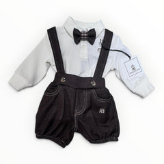 Baronetto Piccoli Nobili Salopette Polo Papillon Da Neonato