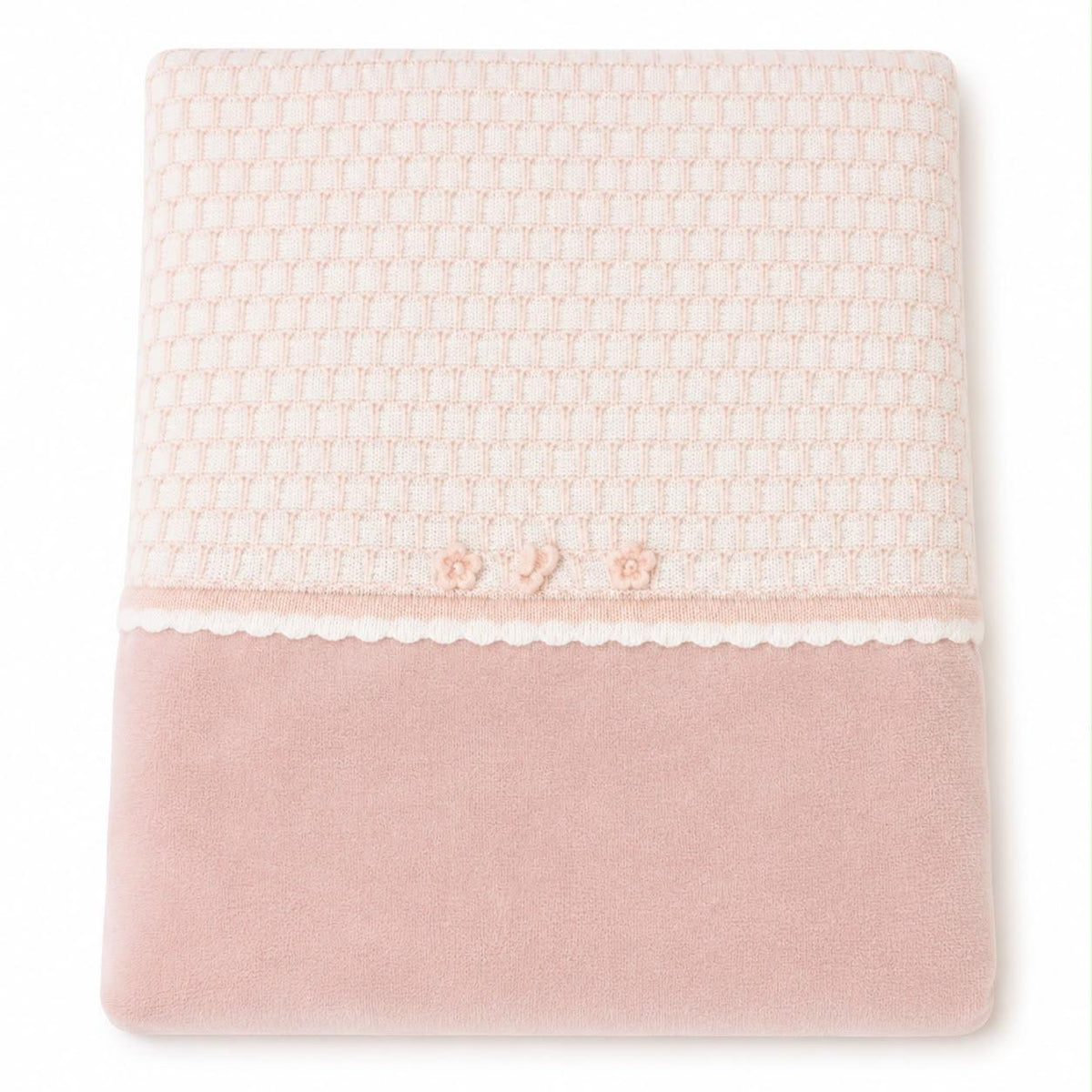 Klaiadì Coperta in Ciniglia Con Nido D'Ape in Lana Da Neonata