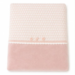 Klaiadì Coperta in Ciniglia Con Nido D'Ape in Lana Da Neonata