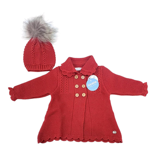 Juliana Cappottino in Lana con Cappello con Pom Pon