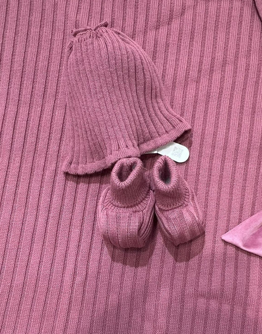 Pappa e Latte Cappellino e Scarpine Nascita in Lana