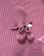 Pappa e Latte Cappellino e Scarpine Nascita in Lana