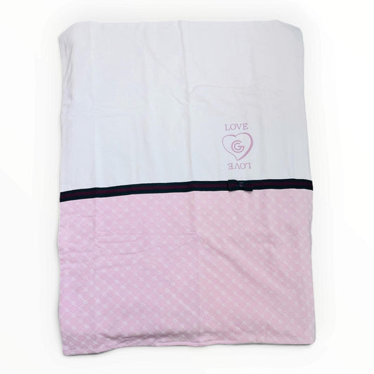 G. Gucci Coperta Felpa Logata con Fascia Web Da Neonata