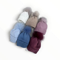 Pappa&Latte Cappellino Pom Pom Pelliccia