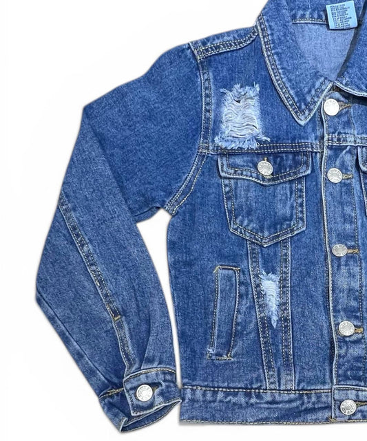 Giubbino Jeans Con Rotture Da Bambino/a