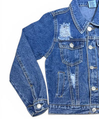 Giubbino Jeans Con Rotture Da Bambino/a