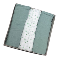 Mussola Set Tre Pezzi 100% Cotone misura 75x80