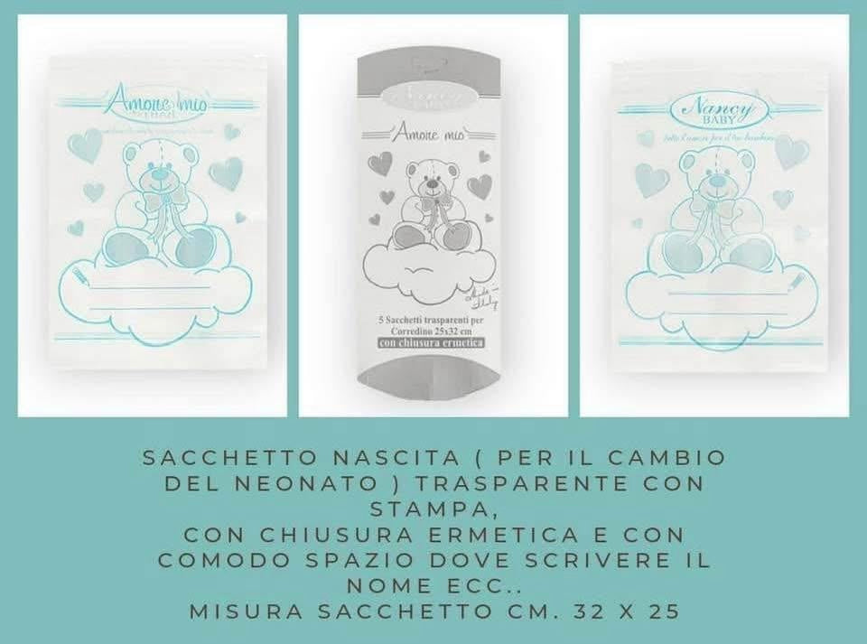 Sacchetto Nascita Cambio del Neonato con Chiusura Ermetica
