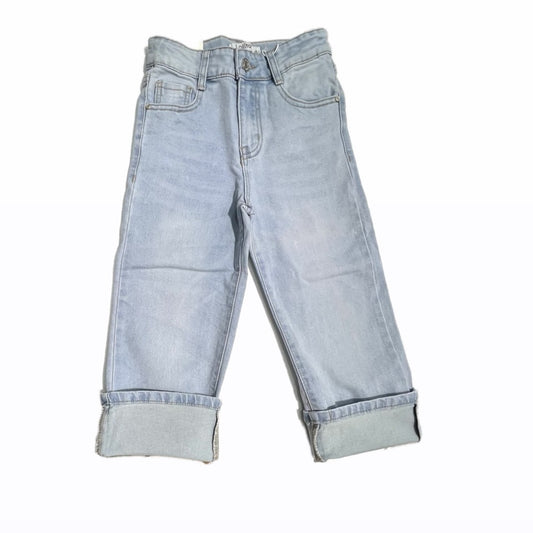 Jeans Wide Leg Bambina con Risvolto