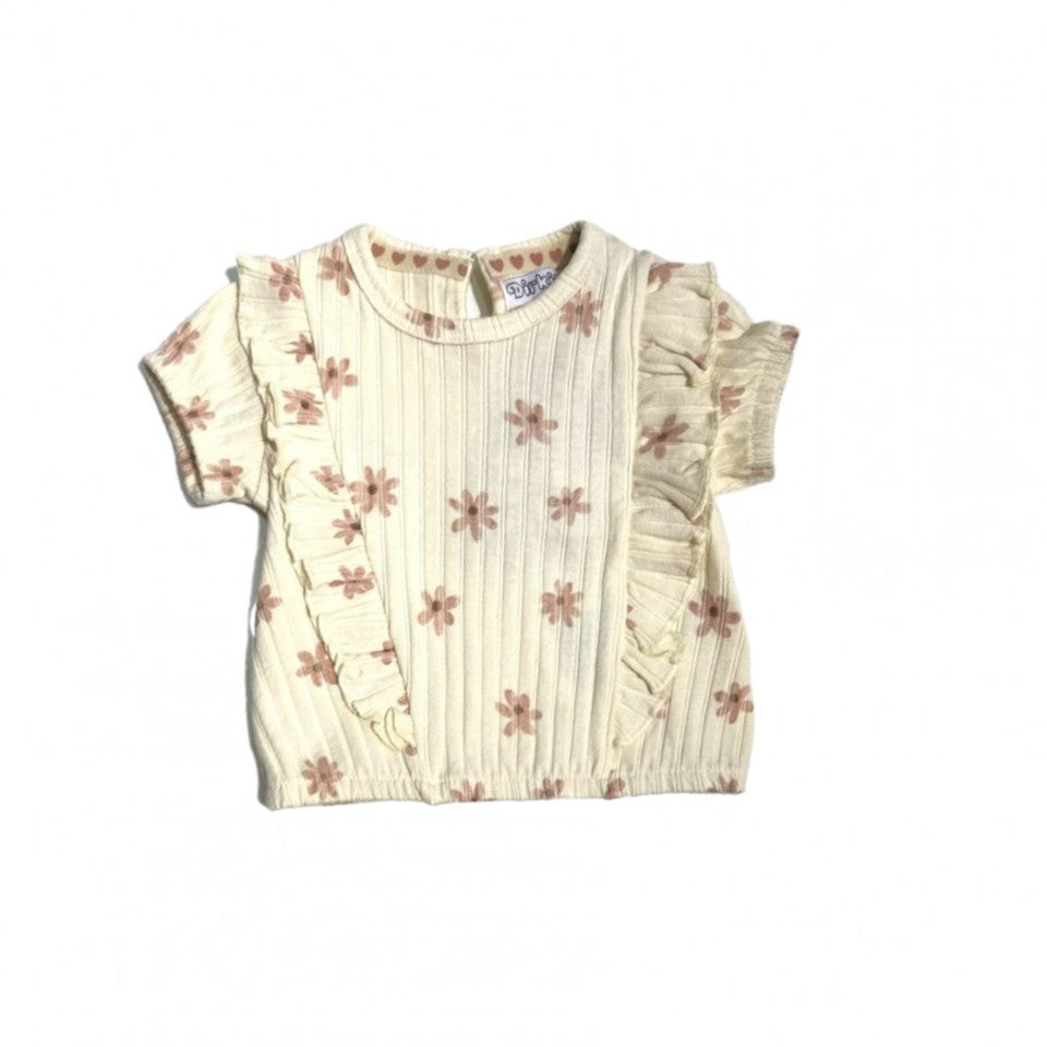 T-shirt Neonata Dirkje Margherite e Volant